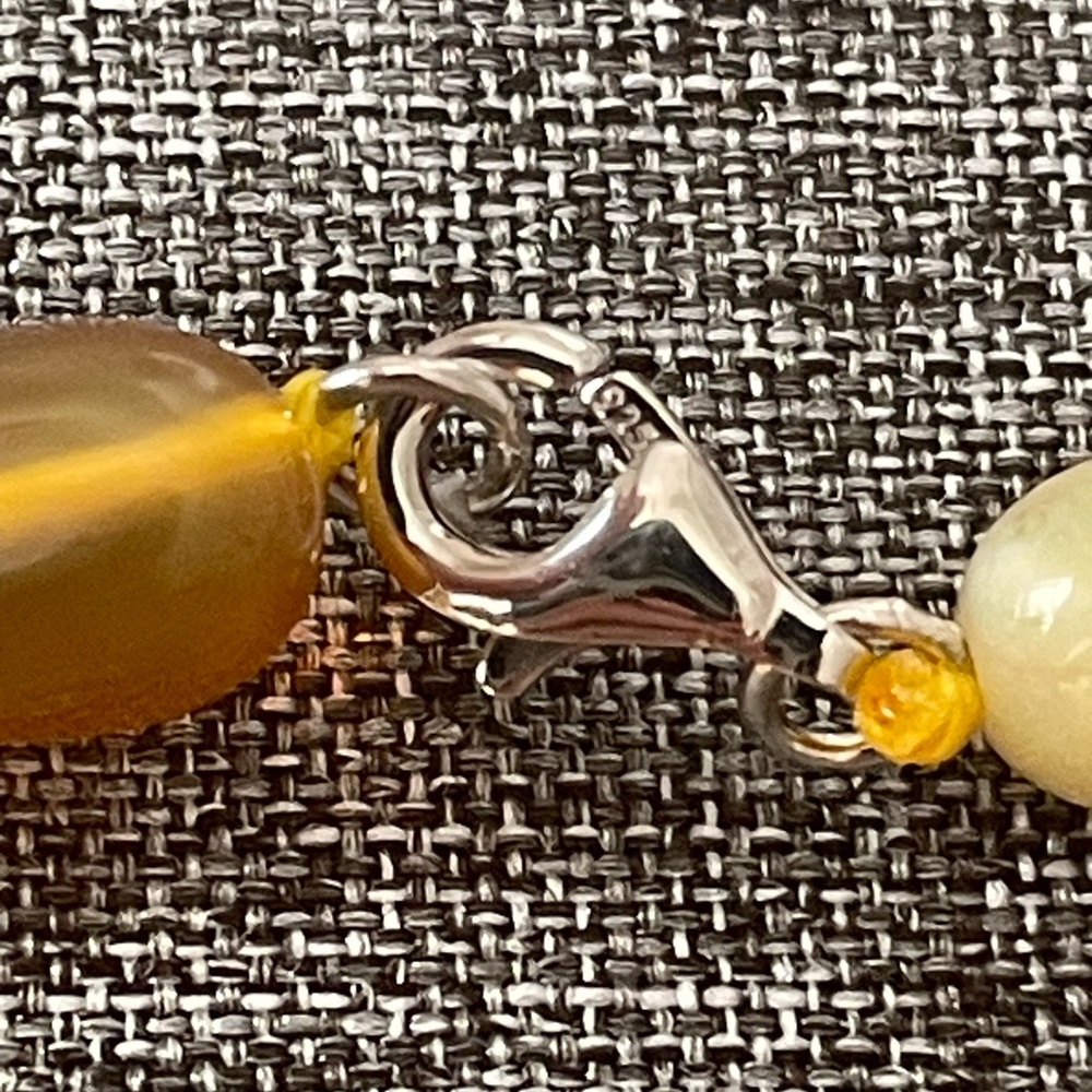925 Silver Yellow Opal Necklace - Picture 2 of 2